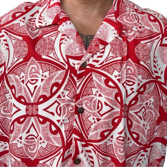 Manuhealii men’s shirt full button rayon 2XL - Picture 3 of 7